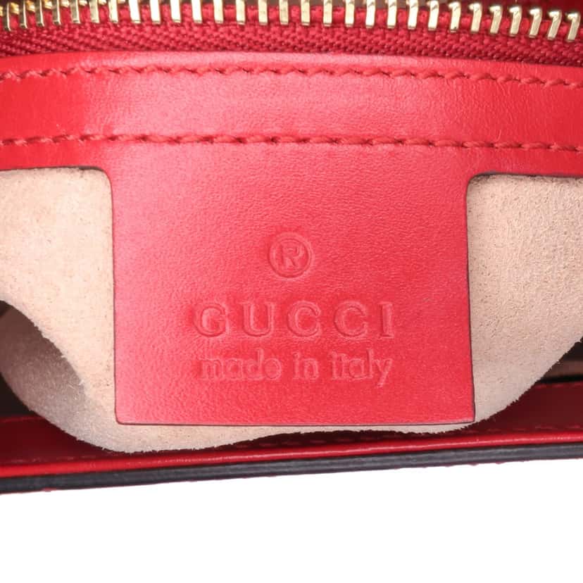 Gucci Small Guccissima Padlock Satchel Red Leather Good condition - Box View