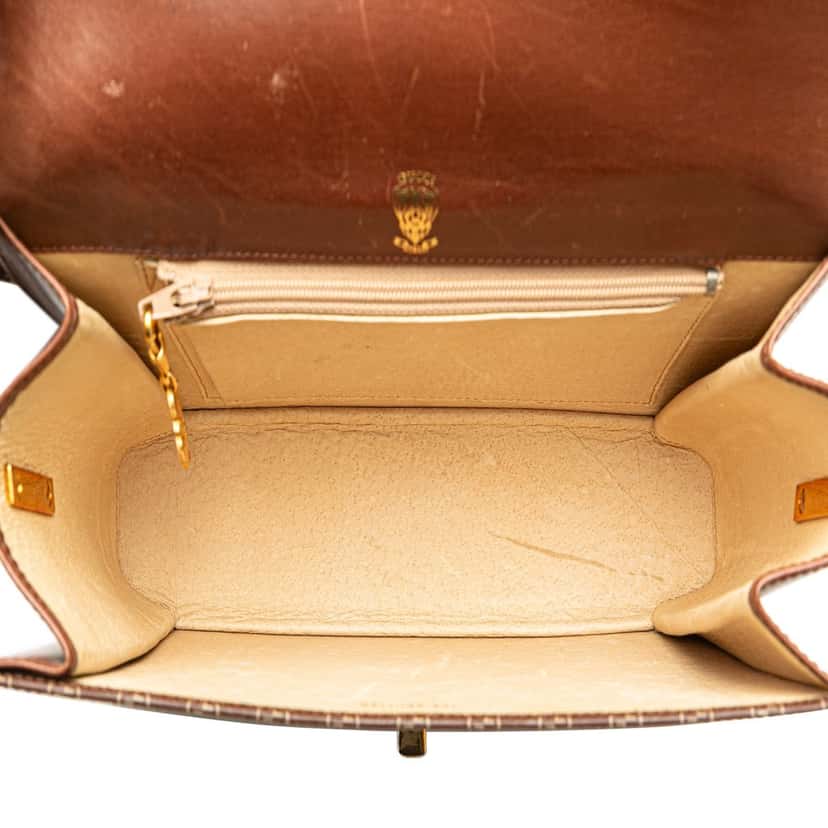 Gucci Micro GG Coated Canvas Web Shoulder Bag Brown Canvas Good condition - Model View