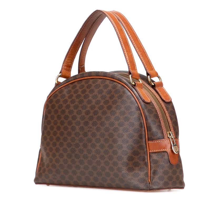 Celine Macadam Coated Canvas Handbag Brown Canvas Good condition - Back View