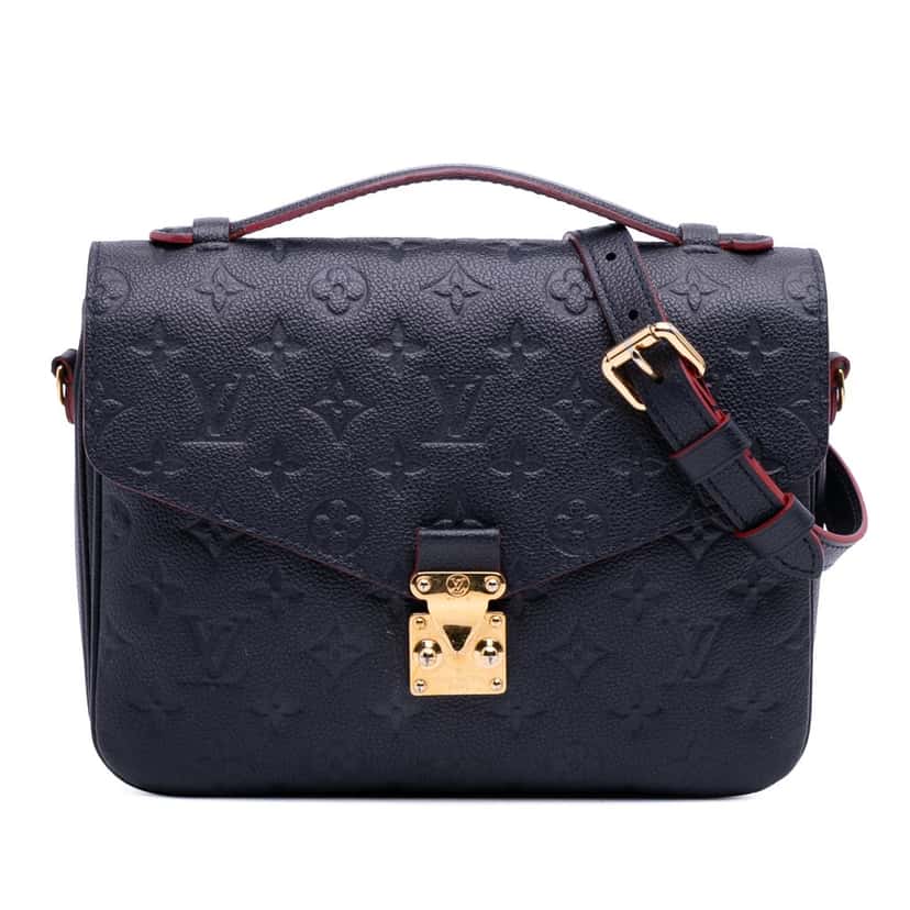 Louis Vuitton Monogram Empreinte Pochette Metis Blue Leather Good condition - Front View