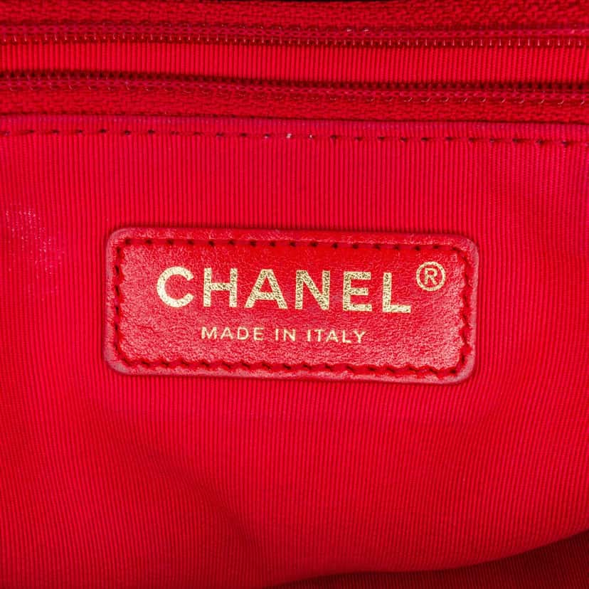 Chanel CC Lambskin Fringe Single Flap Black Leather Good condition - Box View