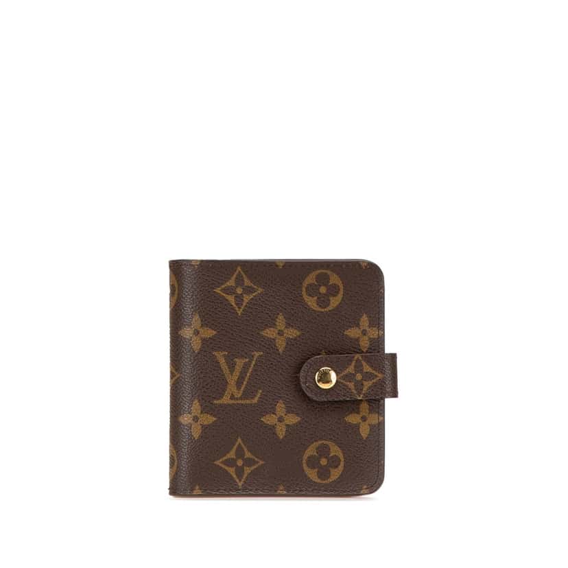 Louis Vuitton Monogram Bi-Fold Compact Wallet Brown Canvas Good condition - Front View