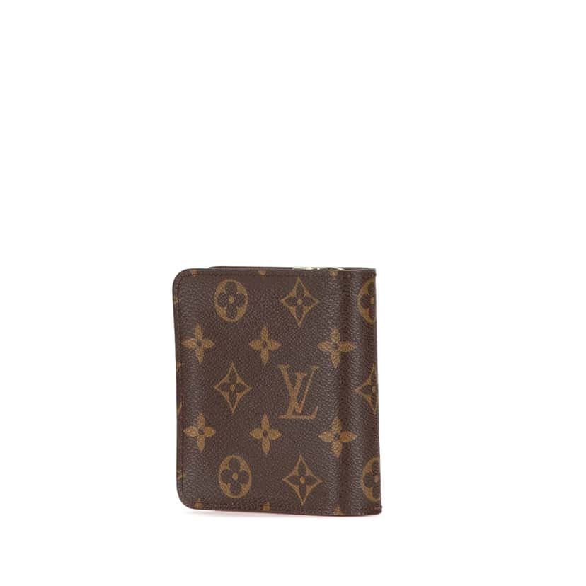 Louis Vuitton Monogram Bi-Fold Compact Wallet Brown Canvas Good condition - Back View