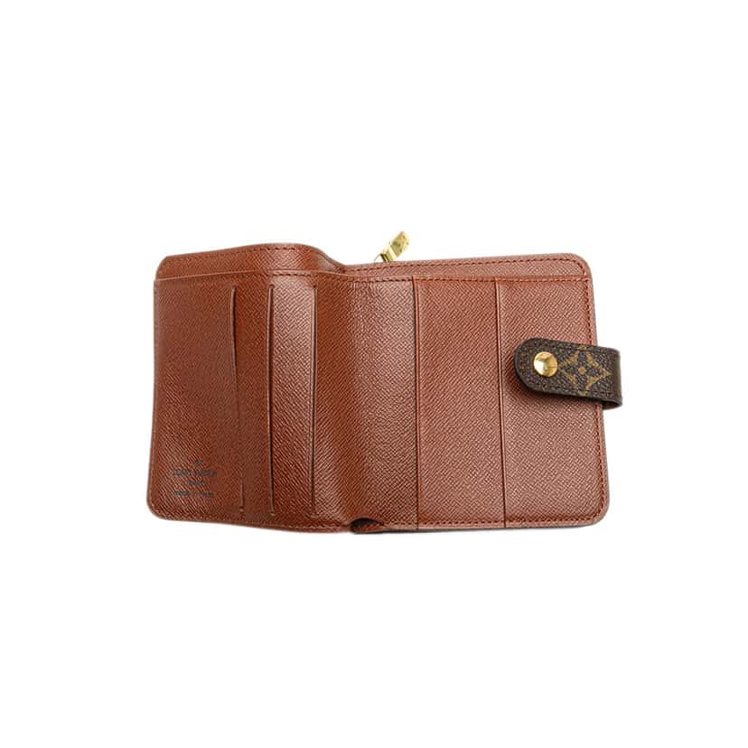 Louis Vuitton Monogram Bi-Fold Compact Wallet Brown Canvas Good condition - Model View