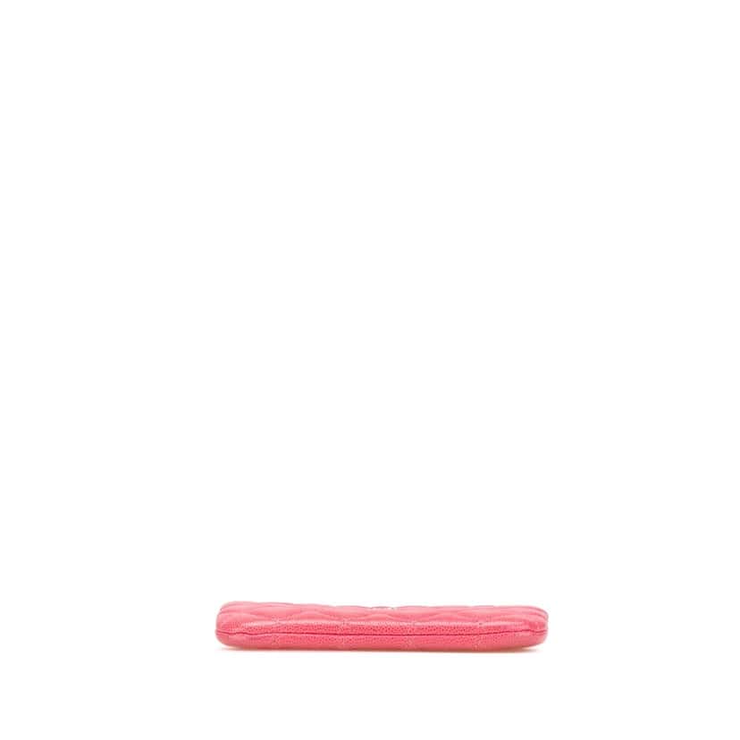 Chanel Small Quilted Caviar Cosmetic Case Pink Leather Good condition - Inside View