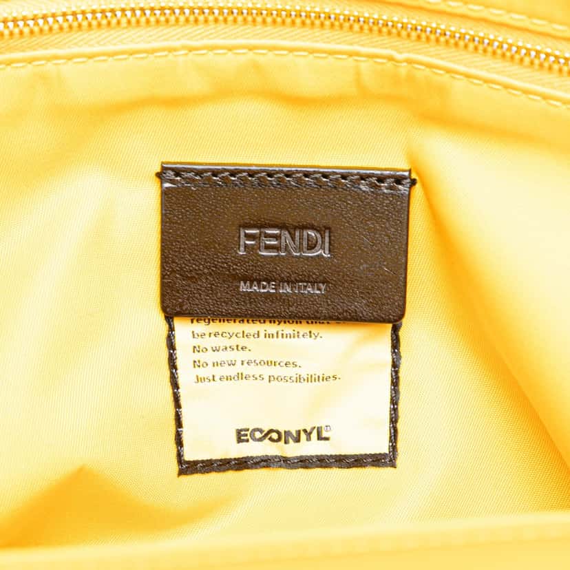 Fendi Large Econyl Nylon Baguette Satchel Yellow Good condition - Box View