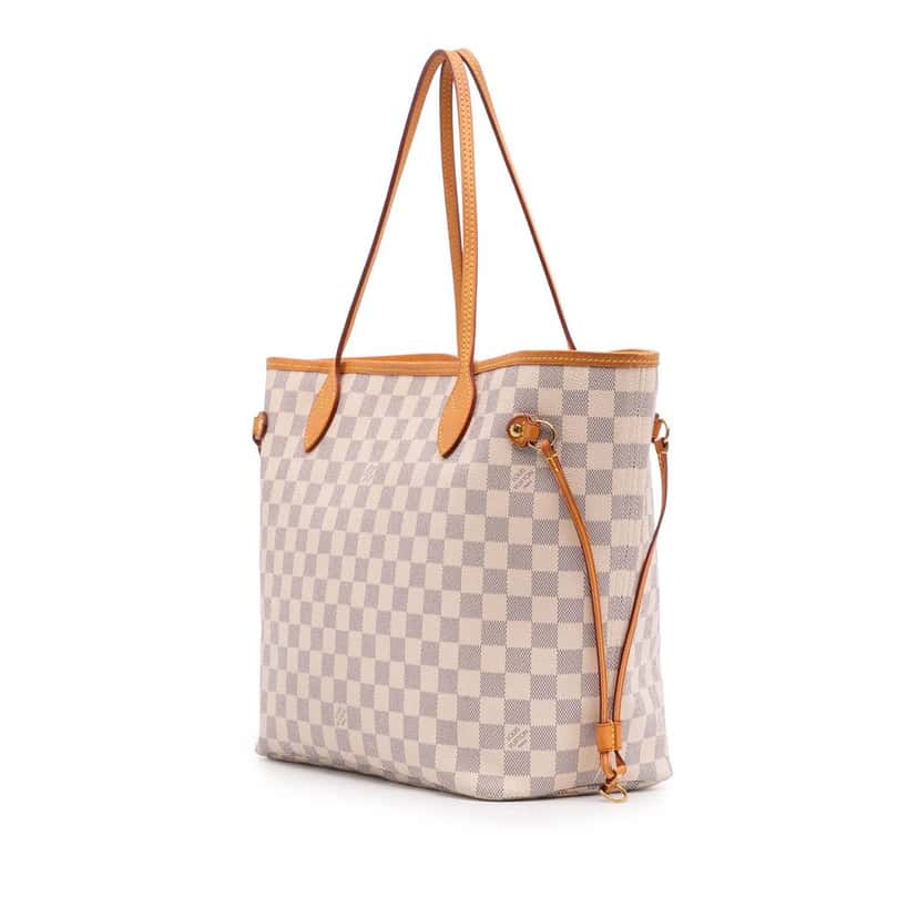 Louis Vuitton Damier Azur Neverfull MM White Canvas Good condition - Back View