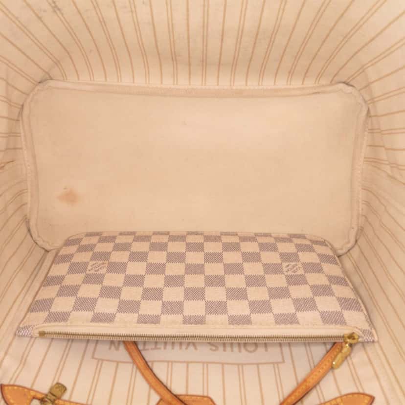 Louis Vuitton Damier Azur Neverfull MM White Canvas Good condition - Model View