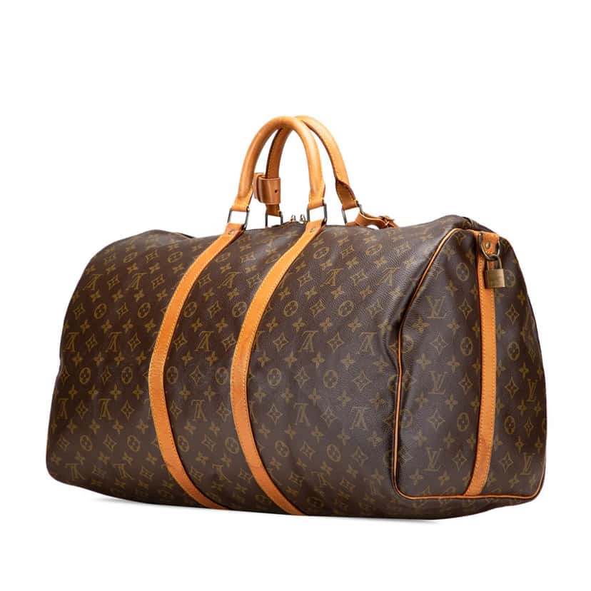 Louis Vuitton Monogram Keepall Bandouliere 55 Brown Canvas Good condition - Back View