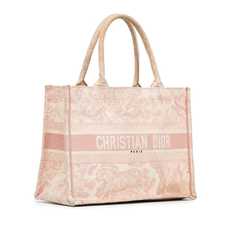 Dior Medium Toile de Jouy Book Tote Pink Canvas Good condition - Back View