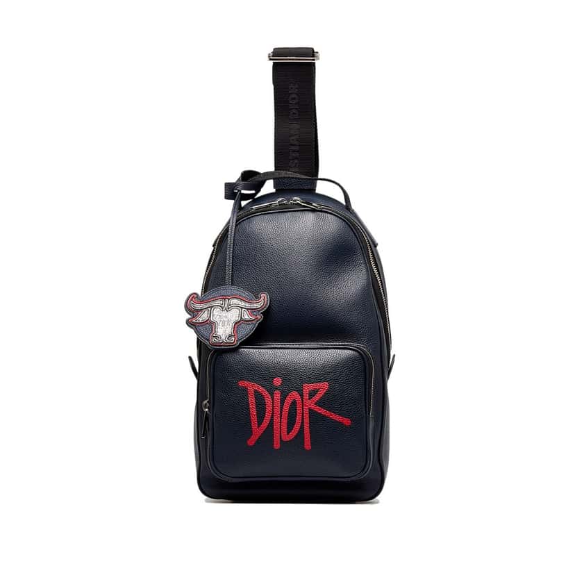 Dior x Shawn Stussy Year of the Ox Sling Blue Leather Good condition - Front View