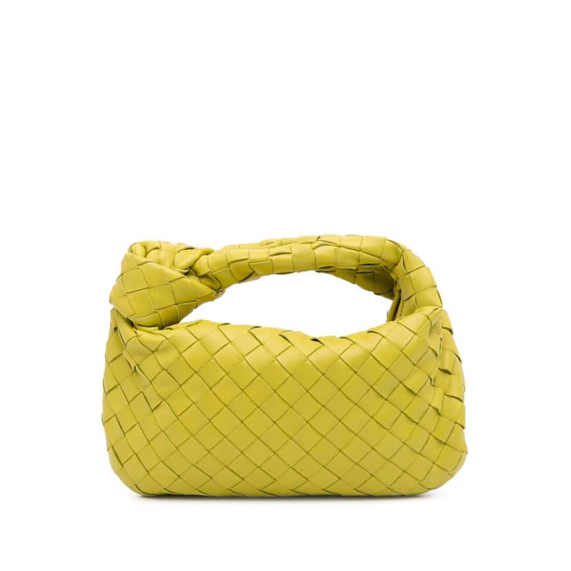 Bottega Veneta Mini Nappa Intrecciato Jodie Yellow Leather Good condition - Front View