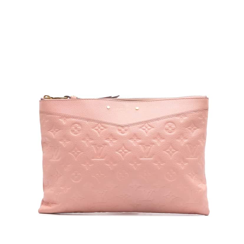 Louis Vuitton Monogram Empreinte Daily Pouch Pink Leather Good condition - Front View
