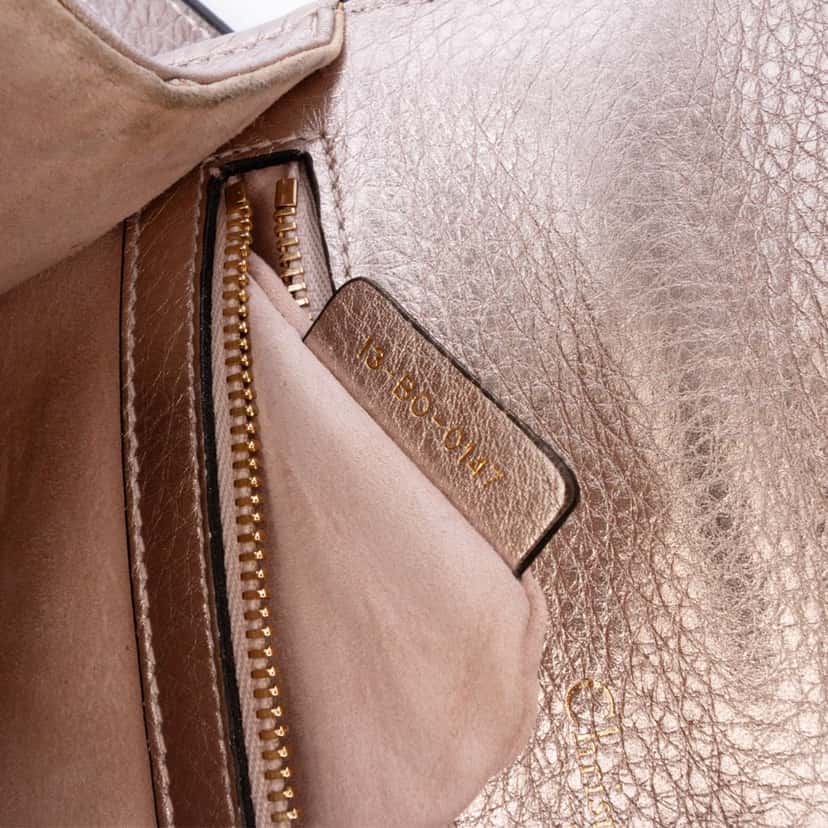 Dior Small Metallic Grained Calfskin Diorama Flap Gold Leather Good condition - Box View