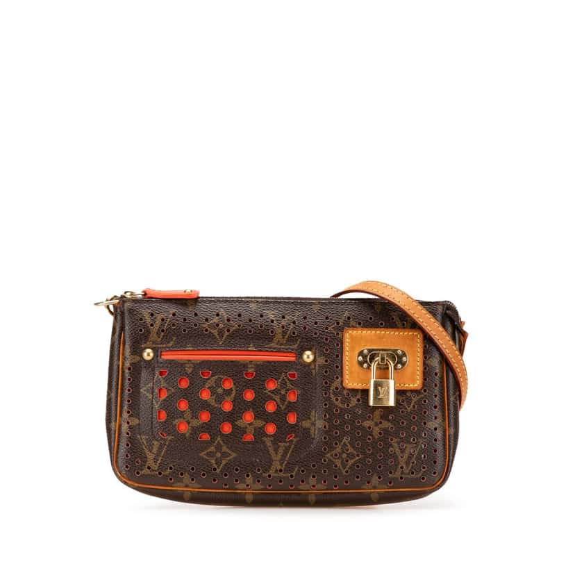 Louis Vuitton Monogram Perforated Pochette Accessoires Brown Canvas Good condition - Front View