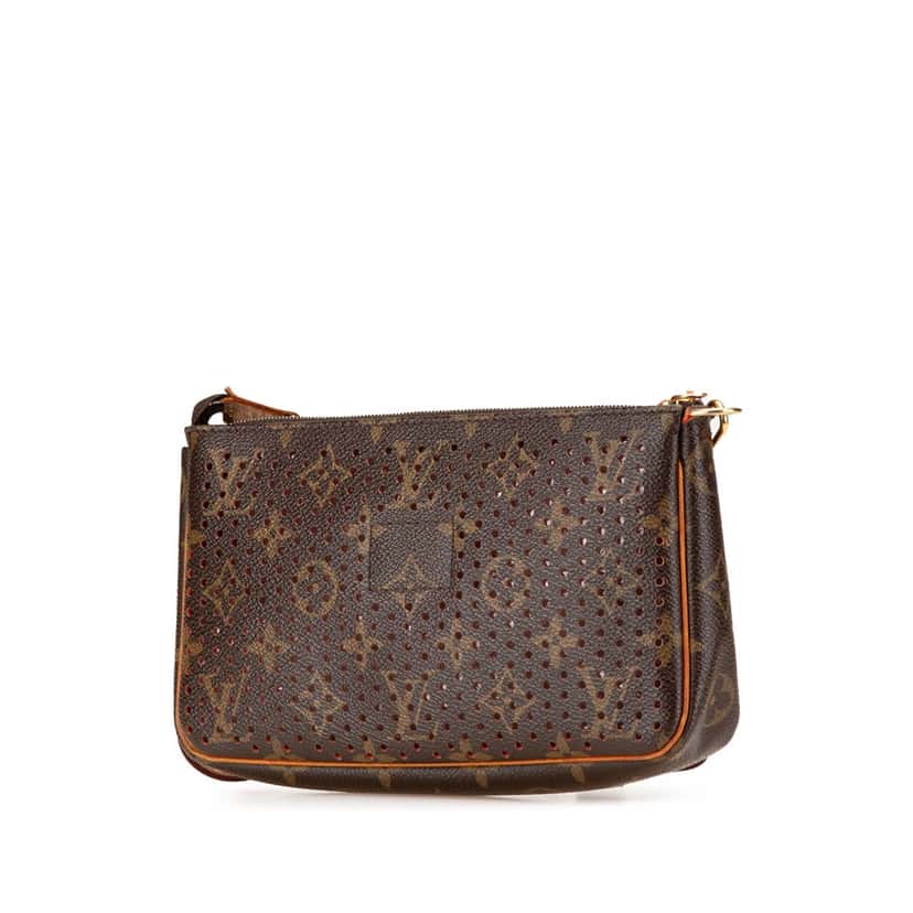 Louis Vuitton Monogram Perforated Pochette Accessoires Brown Canvas Good condition - Back View