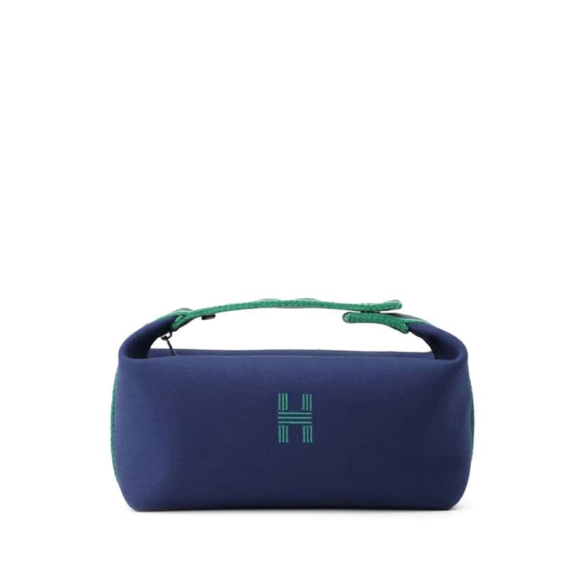 Hermès Small Canvas Bride A Brac Case Blue Canvas Very good condition - Front View