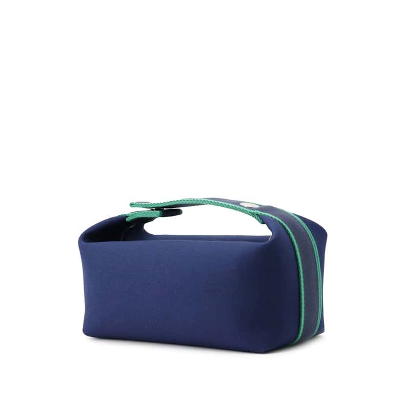 Hermès Small Canvas Bride A Brac Case Blue Canvas Very good condition - Back View