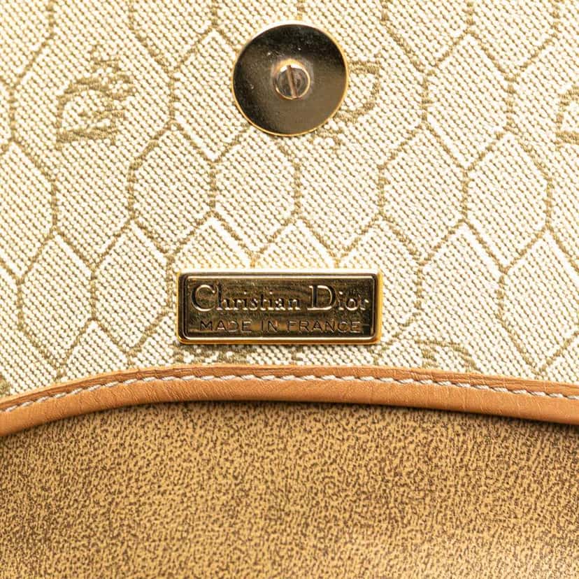 Dior Honeycomb Coated Canvas Crossbody Brown Canvas Good condition - Box View