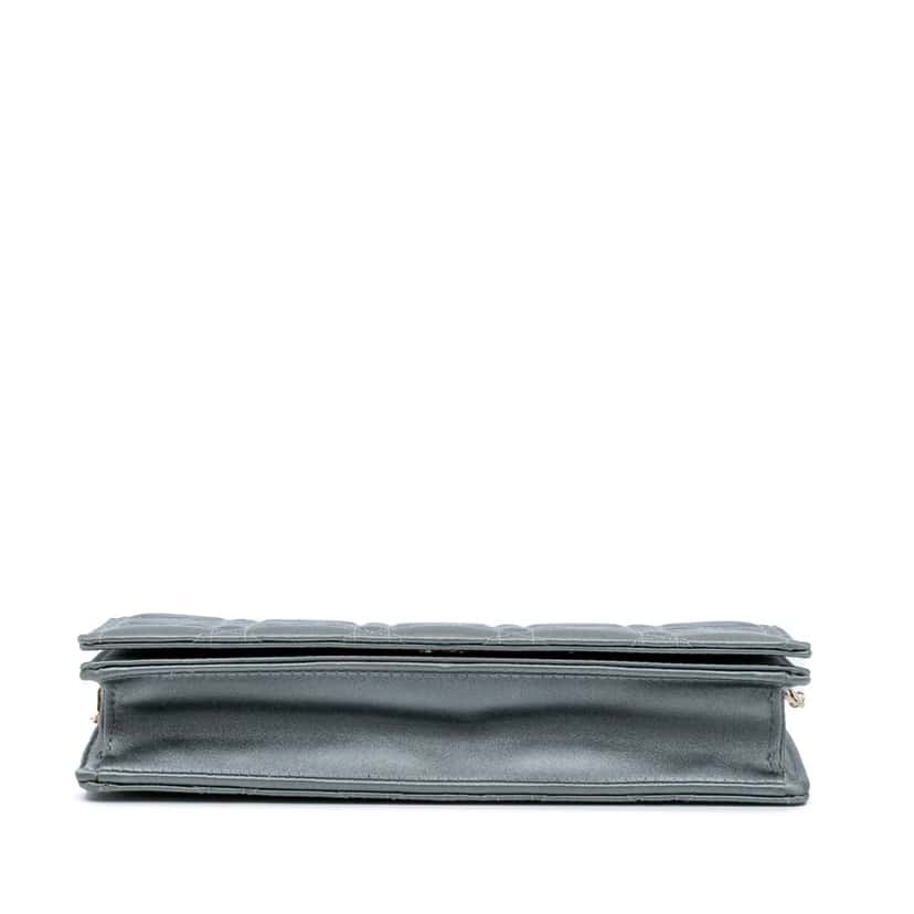 Dior Silk Cannage Lady Dior Wallet On Chain Blue Silk Good condition - Inside View