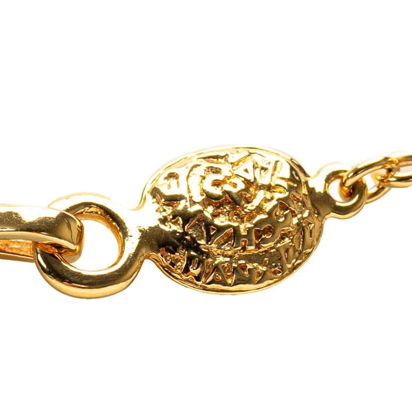 Chanel Gold Plated Double Chain CC Pendant Necklace Gold Metal Good condition - Inside View