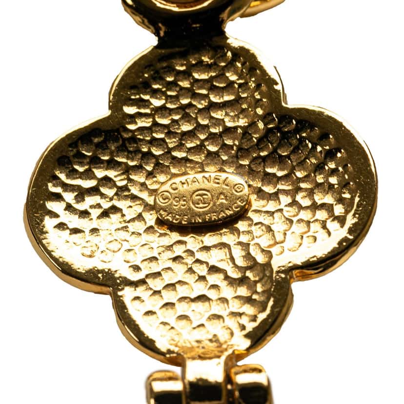 Chanel Gold Plated Double Chain CC Pendant Necklace Gold Metal Good condition - Model View