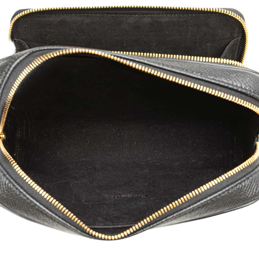 Dior Grained Calfskin Caro Double Pouch Black Leather Good condition - Model View
