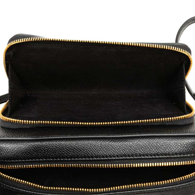 Dior Grained Calfskin Caro Double Pouch Black Leather Good condition - Box View