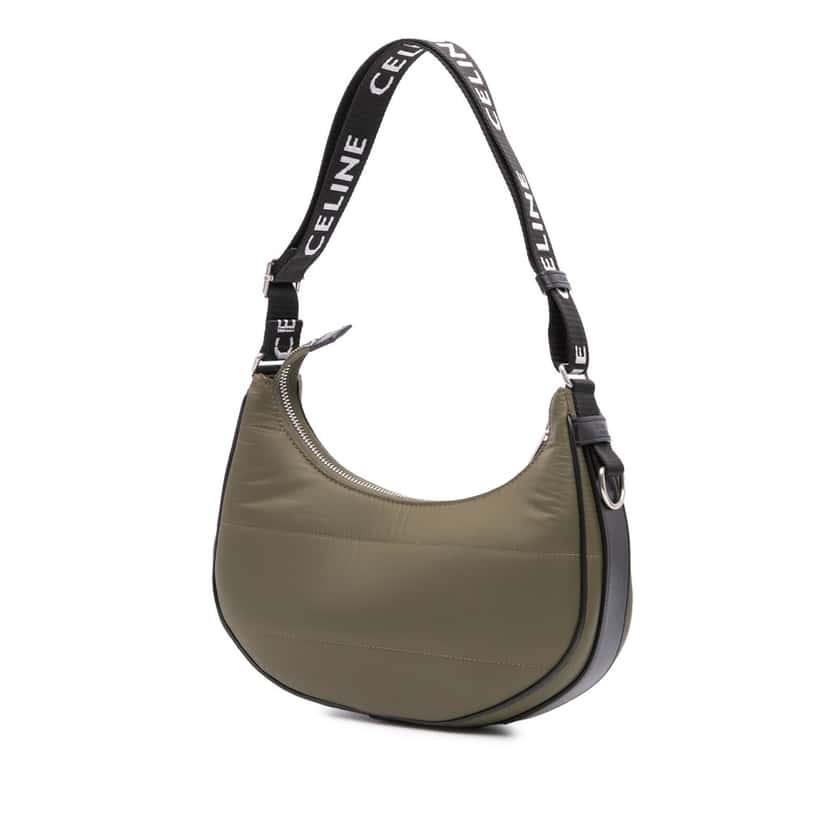 Celine Nylon Ava Shoulder Bag Green Good condition - Back View