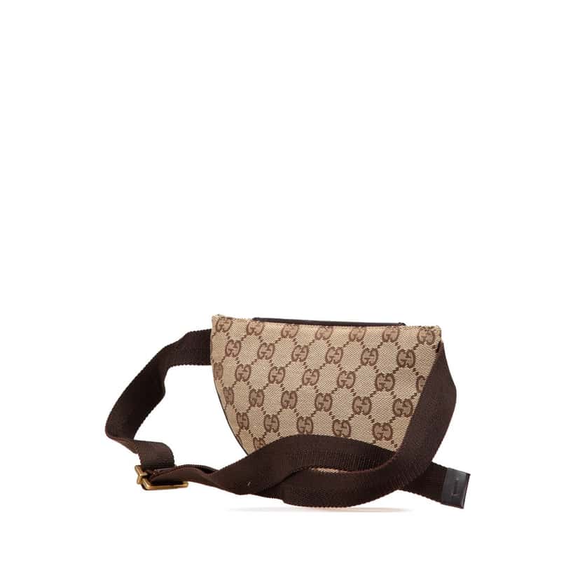 Gucci GG Canvas Belt Bag Brown Canvas Good condition - Back View