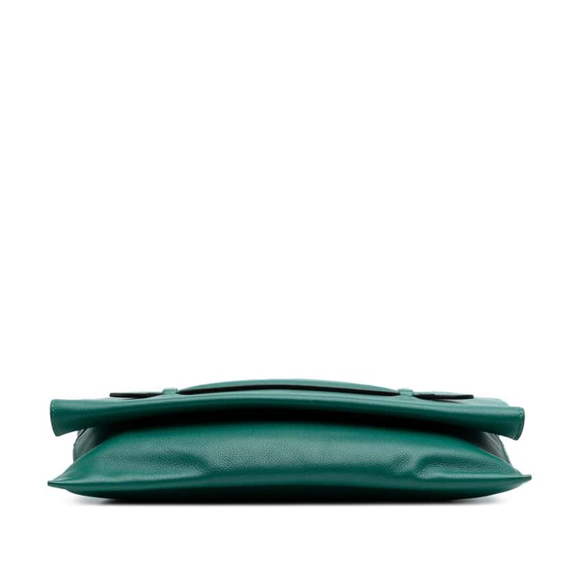 Hermès Evercolor Pliplat Clutch Green Leather Good condition - Inside View