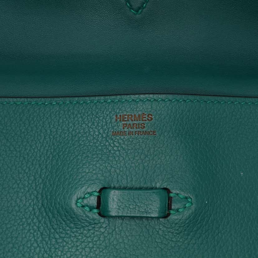 Hermès Evercolor Pliplat Clutch Green Leather Good condition - Box View