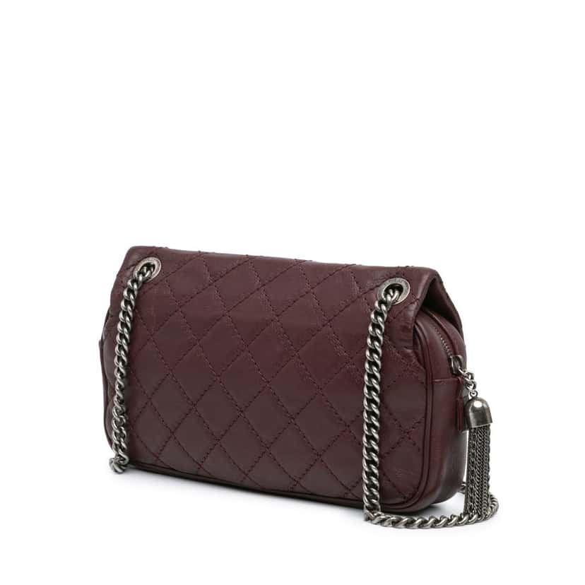 Chanel Paris Edinburgh Medium Calfskin Coco Sporran Flap Red Leather Good condition - Back View