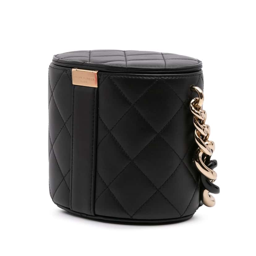 Chanel Mini Lambskin Elegant Chain Vanity Case Black Leather Good condition - Back View