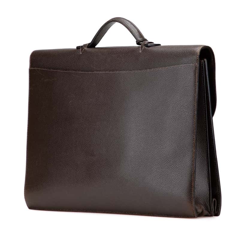 Hermès Togo Sac a Depeches 41 Brown Leather Good condition - Back View