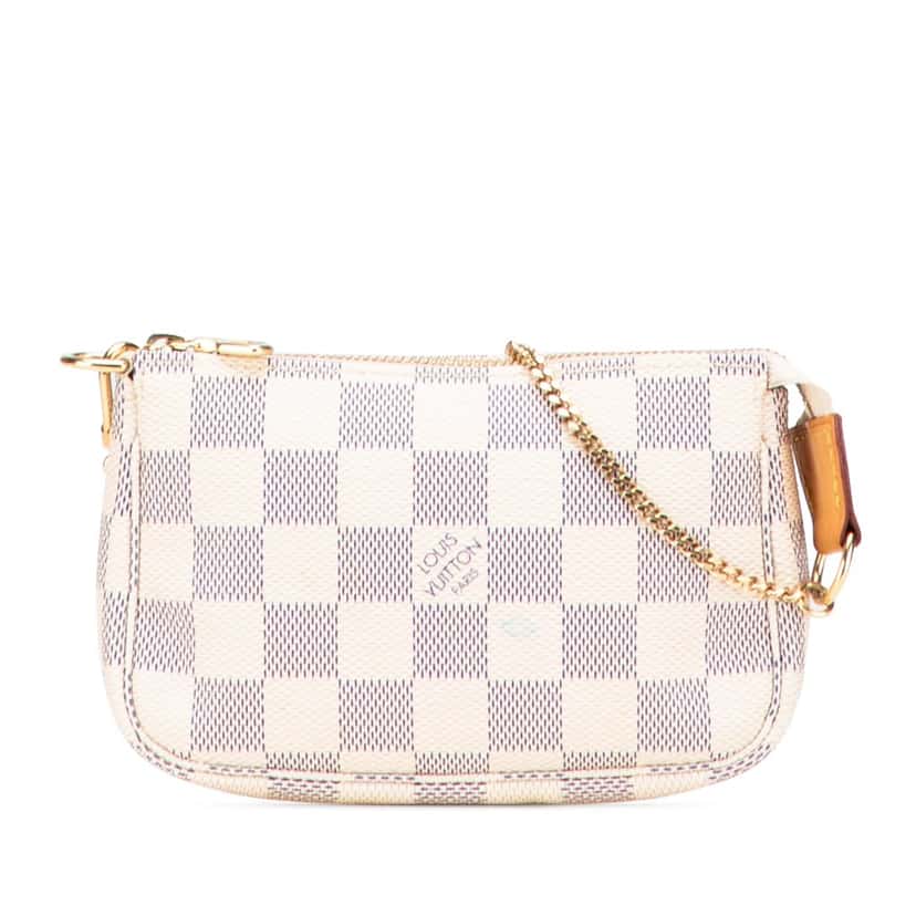 Louis Vuitton Damier Azur Mini Pochette Accessoires White Canvas Good condition - Front View