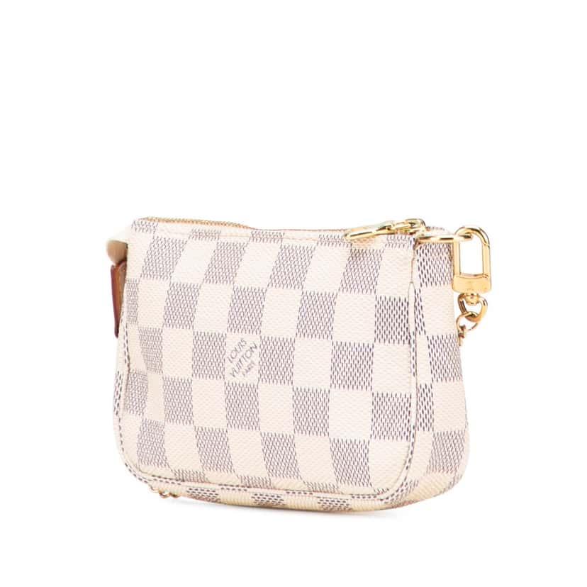 Louis Vuitton Damier Azur Mini Pochette Accessoires White Canvas Good condition - Back View