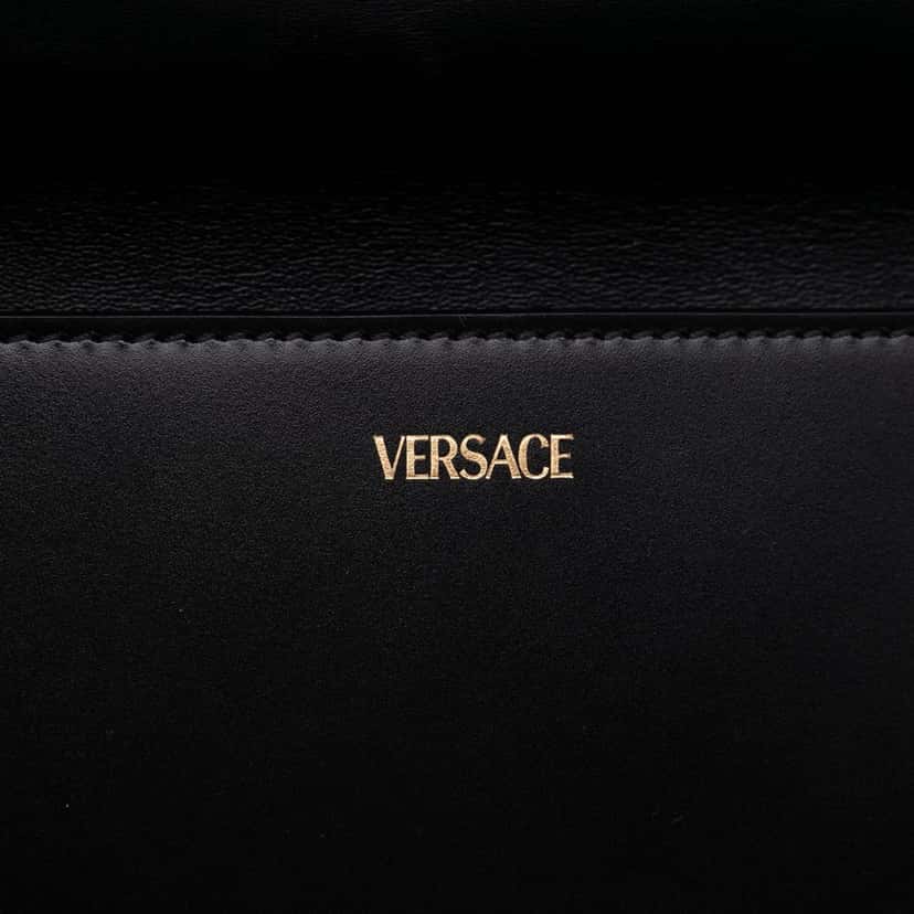 Versace Leather Greca Goddess Clutch Black Leather Good condition - Box View