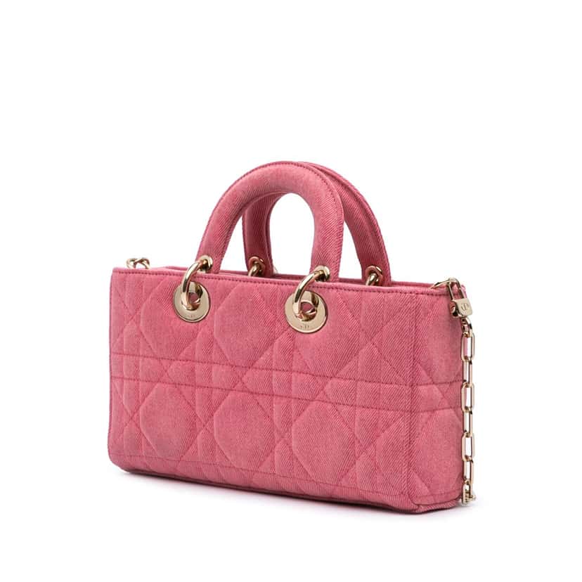Dior Medium Denim Macrocannage Lady D Joy Pink Denim Very good condition - Back View