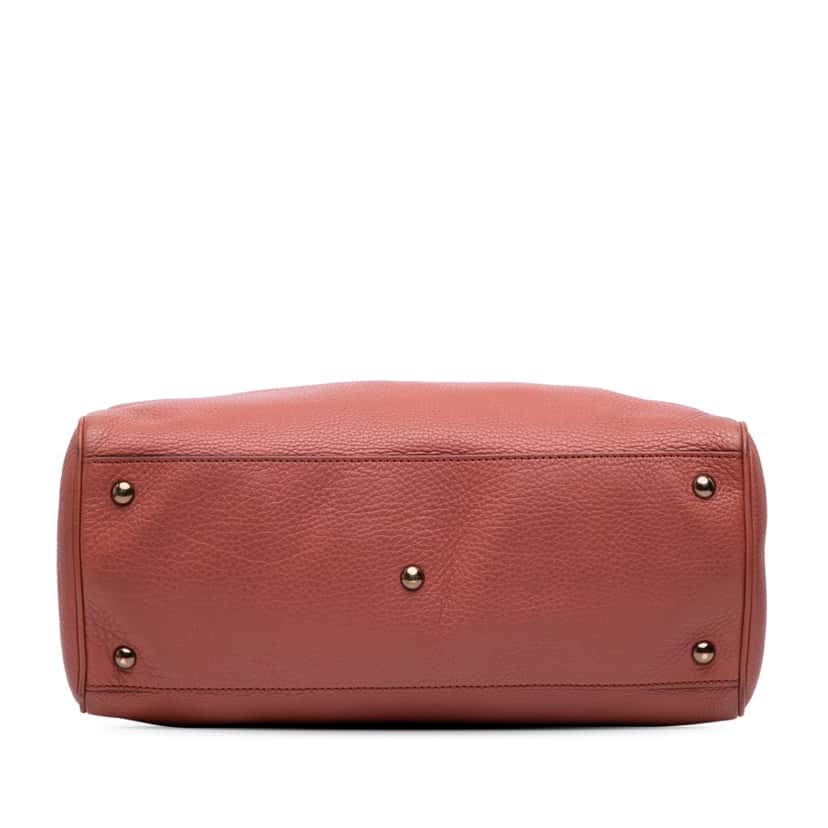 Gucci Medium Calfskin Bamboo Shopper Satchel Pink Leather Good condition - Inside View