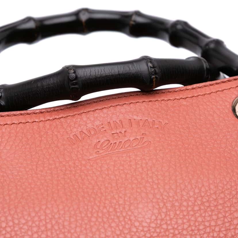 Gucci Medium Calfskin Bamboo Shopper Satchel Pink Leather Good condition - Box View