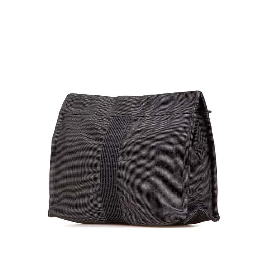 Hermès Canvas Herline Clutch Grey Canvas Good condition - Back View
