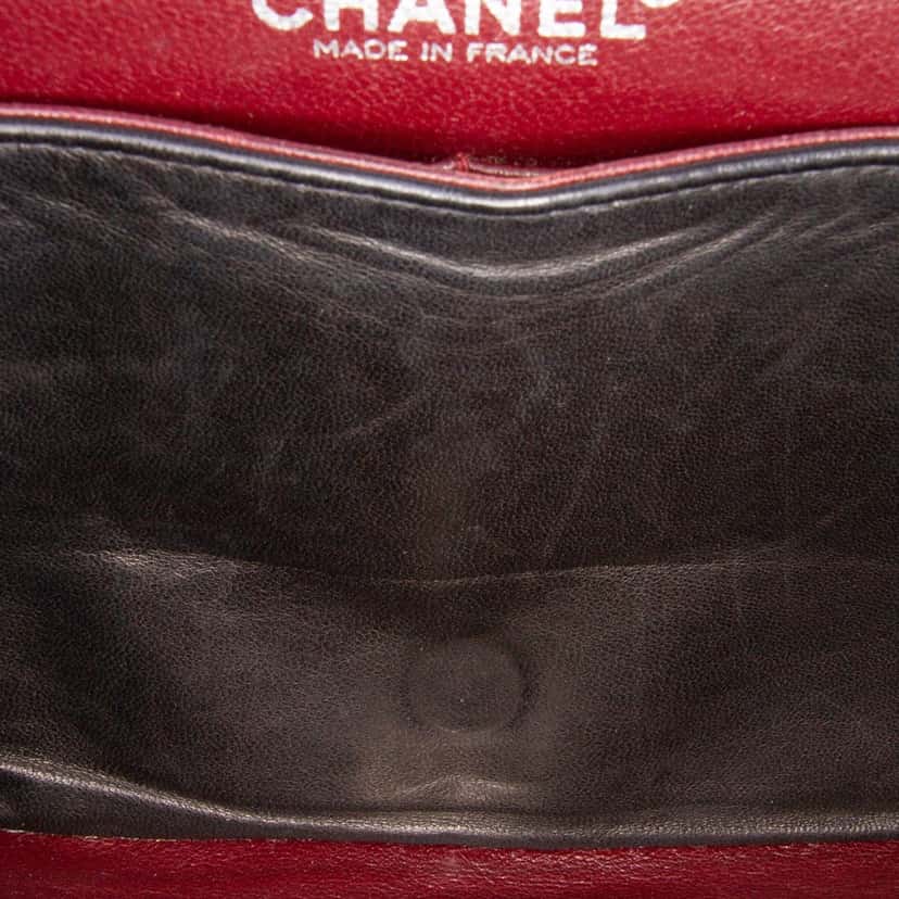 Chanel Medium Classic Lambskin Double Flap Black Leather Fair condition - Box View