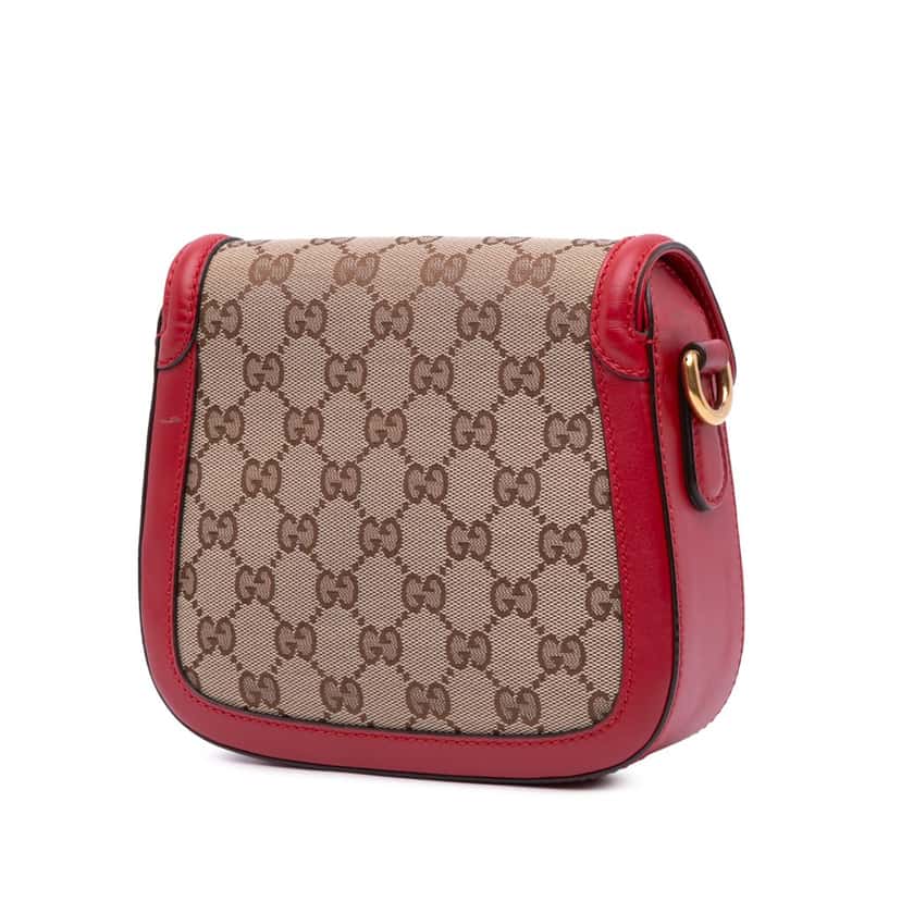 Gucci Small GG Canvas Lady Web Crossbody Brown Canvas Good condition - Back View