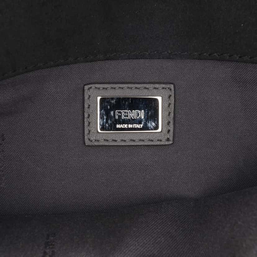 Fendi Leather Orchid Print 3Baguette Shoulder Bag Black Leather Good condition - Box View