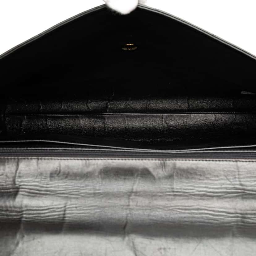 Chanel CC Quilted Lambskin Flap Briefcase Black Leather Good condition - Box View