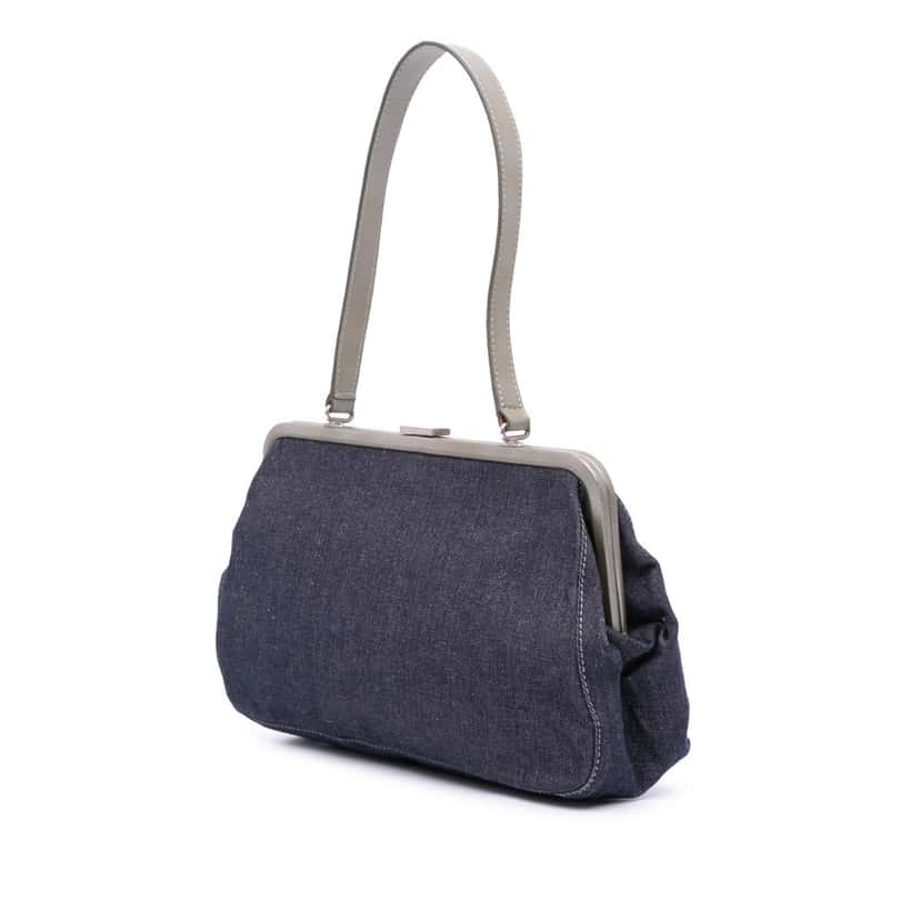 Burberry Denim Frame Shoulder Bag Grey Denim Good condition - Back View