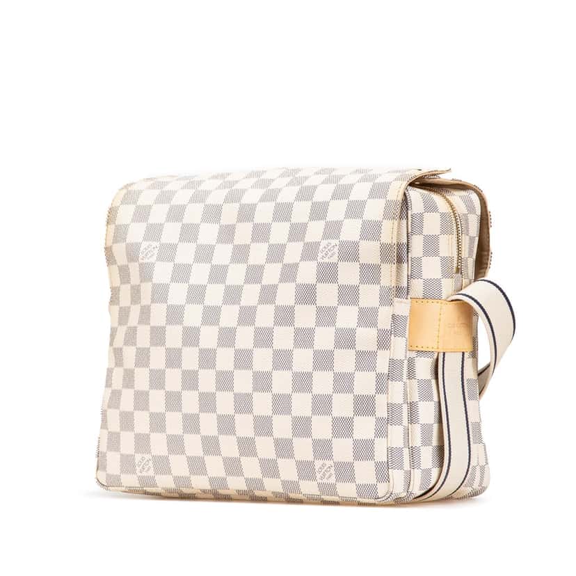 Louis Vuitton Damier Azur Naviglio White Canvas Good condition - Back View