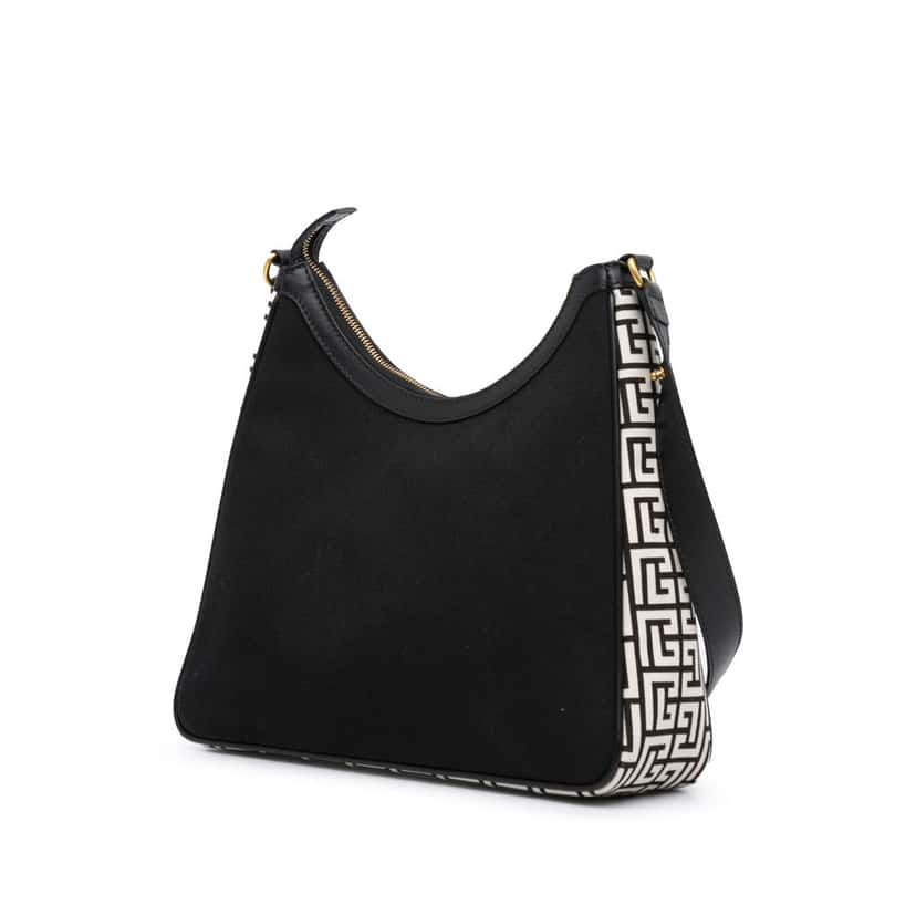 Balmain Canvas B-Army 26 Shoulder Bag Black Canvas Good condition - Back View