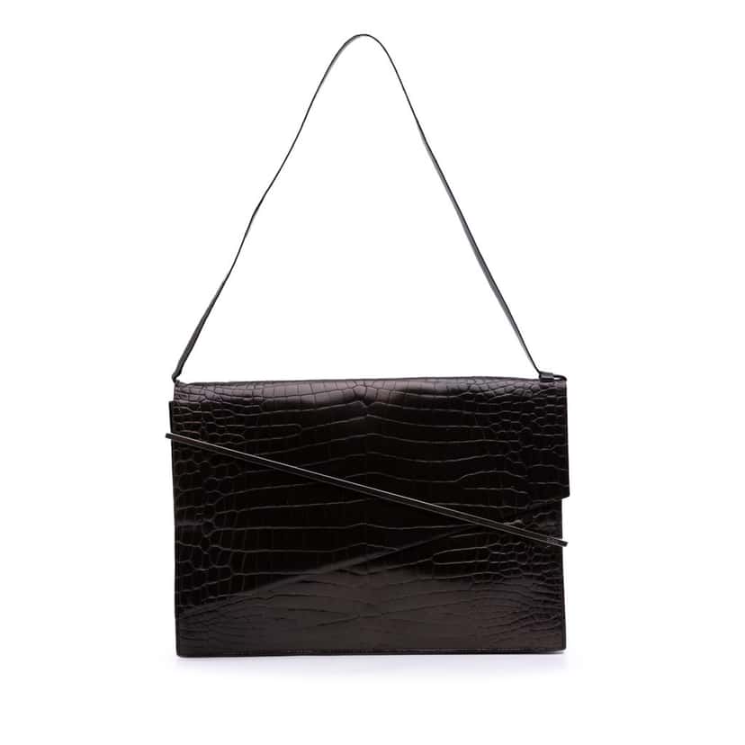 Gucci Croc Embossed Leather Broadway Envelope Shoulder Bag Purple Leather Good condition - Front View